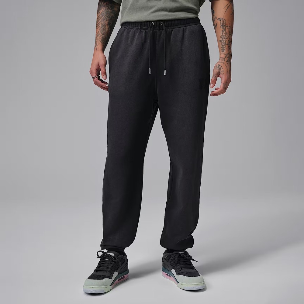 Nike Jordan Flight Fleece Pants Mens Medium Black Washed Joggers DQ7350-010